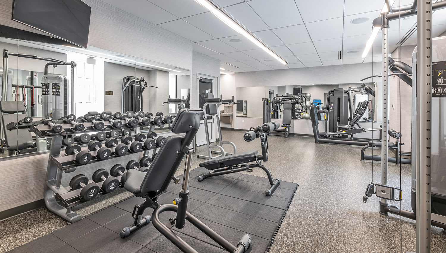 Second Floor of 24 Hour Fitness Center features state-of-the-art strength equipment, free weights and more,