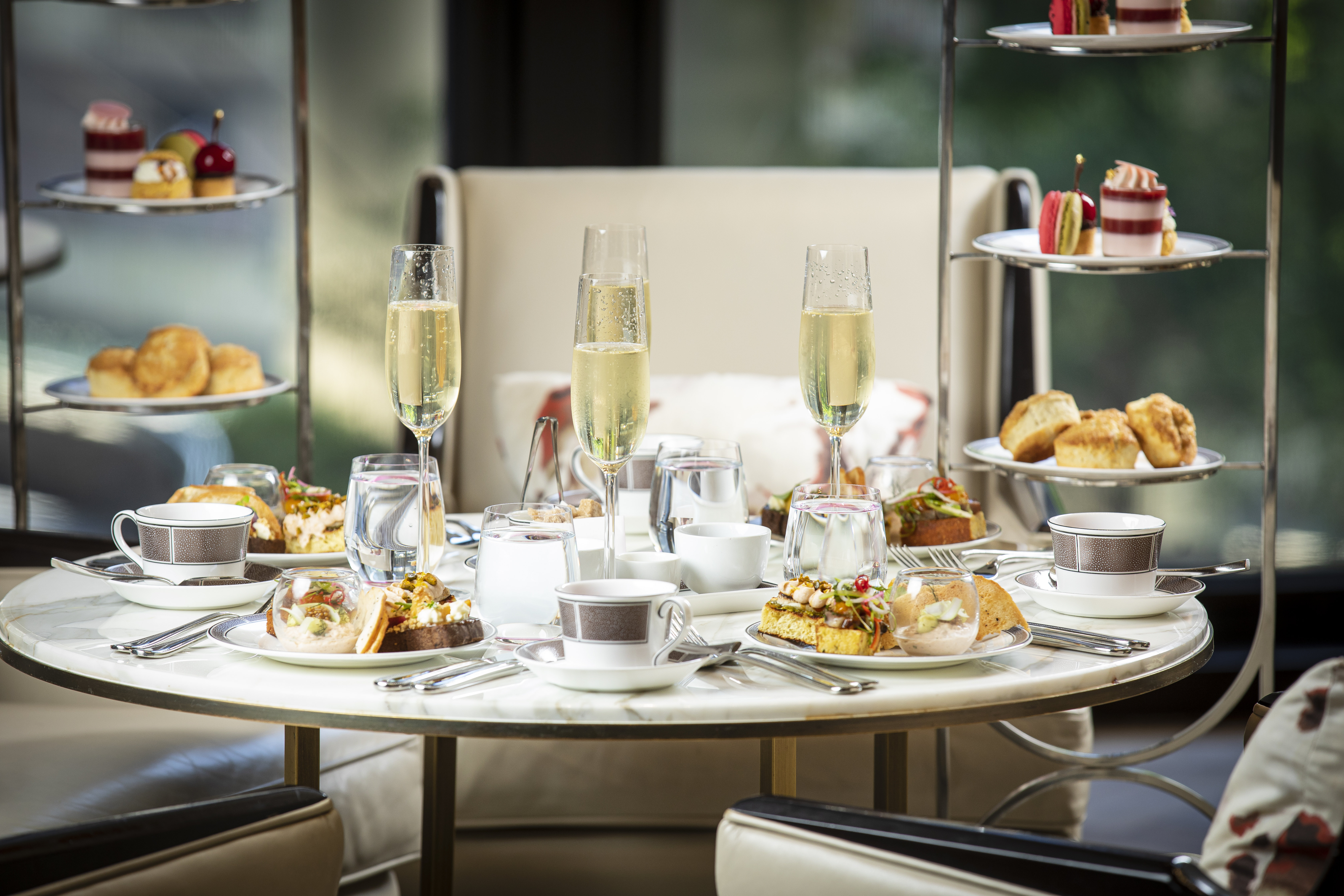 Afternoon tea table presentation at The Langham, Chicago