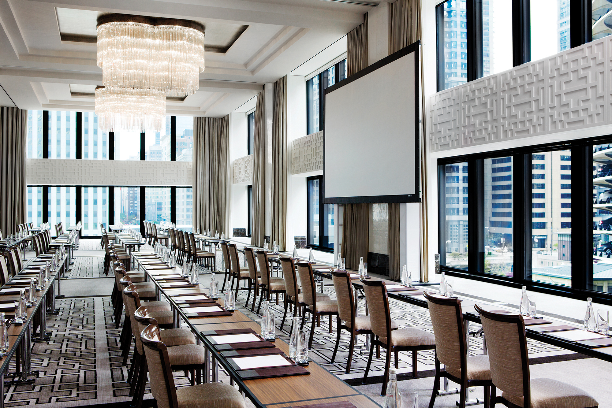 A large ballroom at the Langham, Chicago for hosting business or private events.