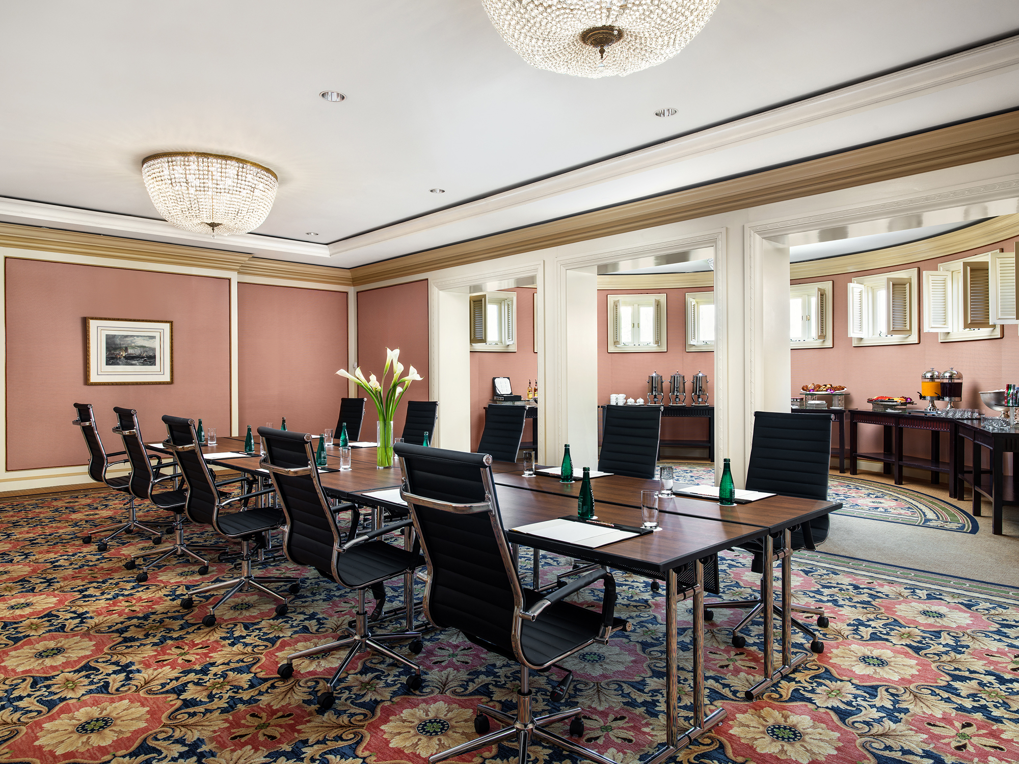 With ample natural lighting and a charming alcove, The Pavilion is an ideal place for a small, casual meeting.