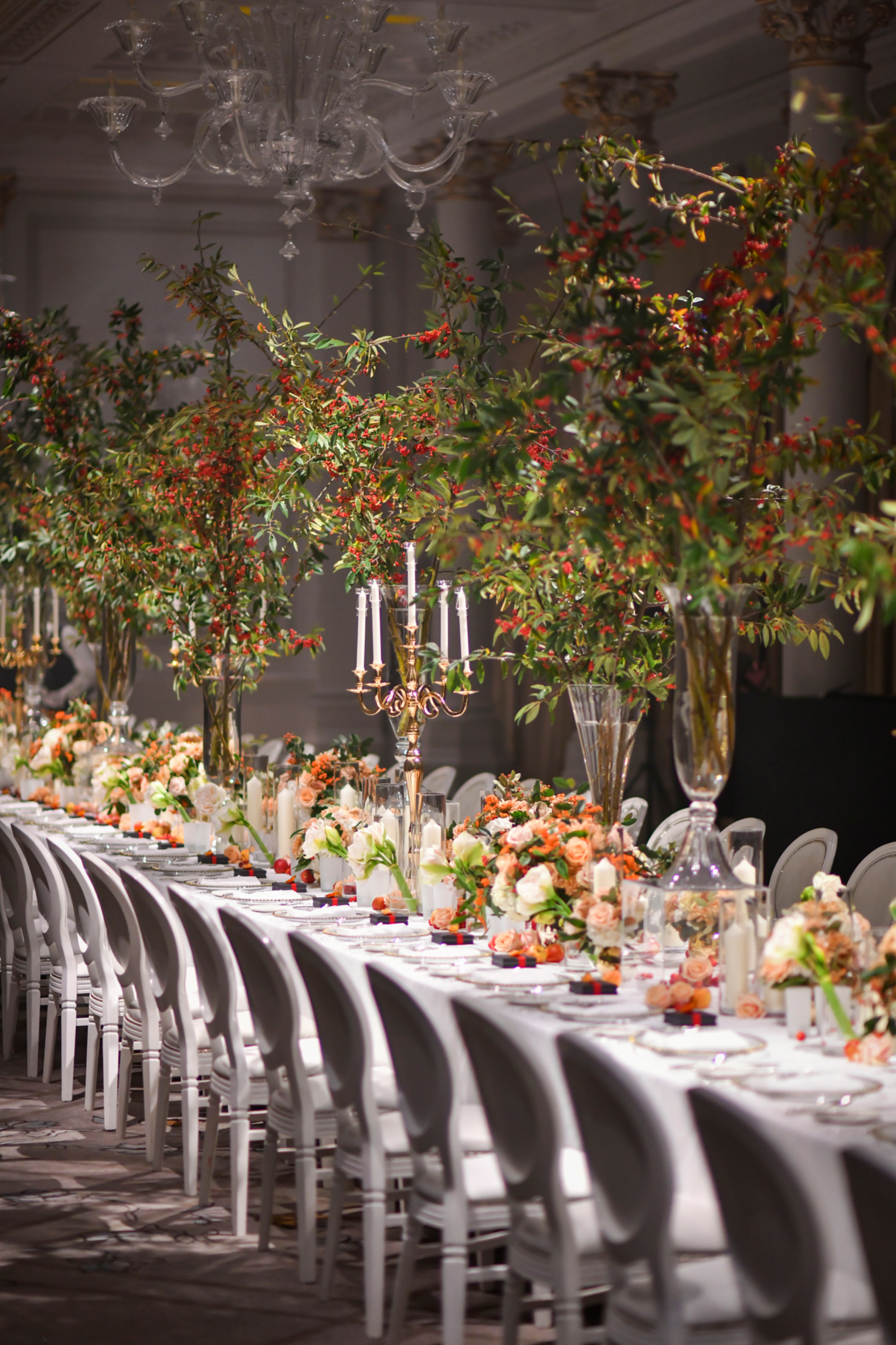 Wedding table setting of Langham Lodon